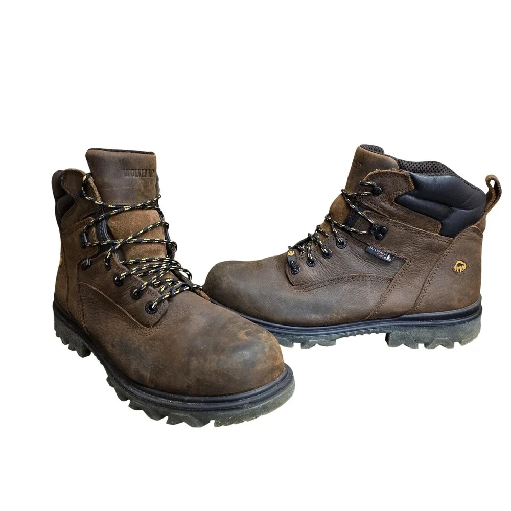 Wolverine Work Combat Boots Mens Size 13EW Brown Leather Waterproof EPX W10798
